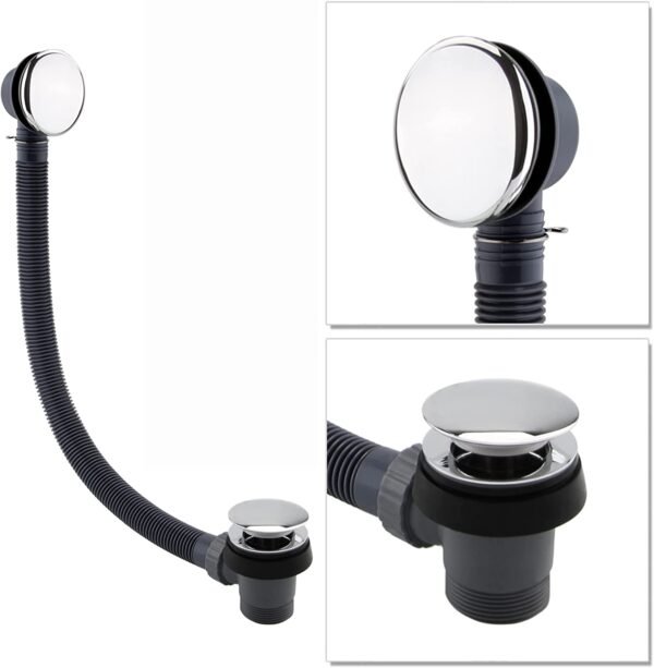 Round Clicker Bath Waste with Overflow - Image 3