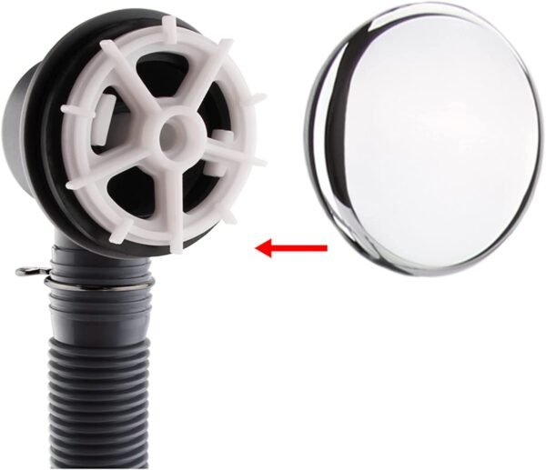 Round Clicker Bath Waste with Overflow - Image 4