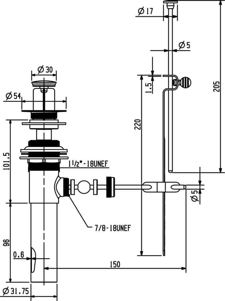 Lift rod drawing 0115D