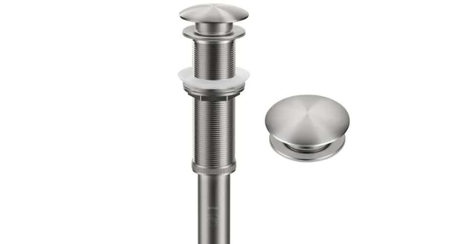 Soft touch pop up drain stainless steel